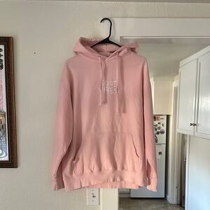 Peach “Good Vibes” hoodie. Size large